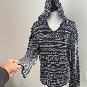 Blue Patterned Hollister Hoodie